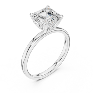 Bague de fiançailles solitaire en diamant de laboratoire taille Asscher certifié GRA, en or blanc 14 carats, bijoux fins au prix le plus bas - Product Image 4