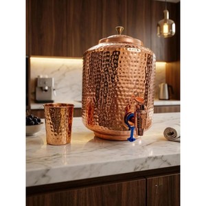 กระติกน้ำทองแดงวินเทจพร้อมฝาปิด ความจุขนาดใหญ่ สำหรับใช้ในบ้าน - Product Image 2