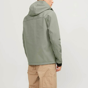Men's Hooded Softshell <b>Jacket</b> Waterproof Windproof Casual Outdoor Winter Wear Regular Fit Polyester Shell with Zipper Closure - Product Image 5