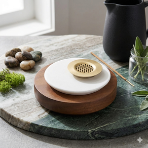 Quemador de incienso de mármol Madre de perla Nuevo diseño Alta calidad Superventas Madre de perla y bandeja de incrustaciones de hueso Set Mubkhar Set - Product Image 1