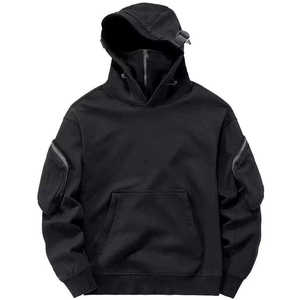 Sweat à capuche Ninja personnalisé pour homme avec cache-visage intégré, en polaire respirante de haute qualité, coupe-vent, doublure 100% coton, pour le sport - Product Image 5