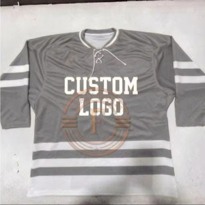 Maillot de hockey sur glace personnalisé avec broderie de logo, design coupé-cousu, en polyester épais - Product Image 1