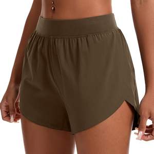 <b>Women's</b> <b>Blue</b> Sporty High Waist Elastic Knitted <b>Shorts</b> With Pockets Quick Dry Solid Color Regular Fit - Product Image 5