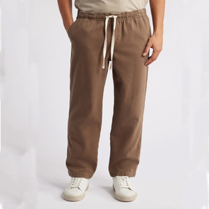 Pantalones Jogger Casuales de Lona para Hombre, Cintura Alta, 100% Algodón, para Entrenamiento Deportivo, Otoño, Venta al Por Mayor - Product Image 4