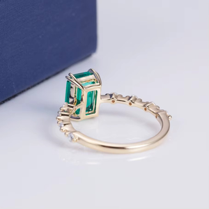 CONCEPTION 925 <b>Silver</b> 18k Gold Luxy <b>Emerald</b> Stone Custom Women Jewelry Moissnaite <b>Ring</b> For Womens - Product Image 3