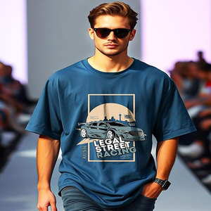 T-shirt vierge surdimensionné à épaules dénudées en coton 100% de 240g de haute qualité avec logo personnalisé pour hommes, vente en gros - Product Image 2