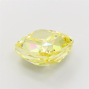 Éclat radieux pour une joaillerie de luxe élégante, diamant jaune vif cultivé en laboratoire, taille coussin, pierre précieuse non montée, certifié CVD. - Product Image 6