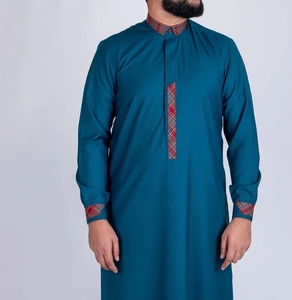<b>Men's</b> Dark Gray <b>Thobe</b> Long Sleeve Stand Collar Breathable Modest Prayer Wear Floor Length All Seasons Middle East Style Solid - Product Image 4