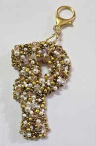 Cute Embroidery Beaded <b>Keychain</b> Handmade Classic Eco-Friendly Floral Charm for Keys Bags and Gifts - Product Image 5