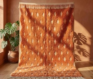 Tapis Beni Ourain marocain en laine berbère noué à la main, tapis géométrique bohème fait main, taille personnalisée, vente en gros - Product Image 6
