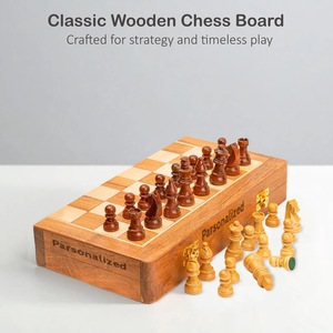 ILAHI's Eco-Friendly Rustic Polished Rectangle <b>Chess</b> <b>Board</b> Game 100% Handmade Pure Wood Animal/Love Style Customized Size <b>Chess</b> - Product Image 2