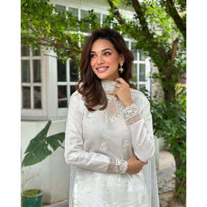 Haut Sharara avec dupatta, broderie et sequins de créateur, pour robes de bal - Product Image 1