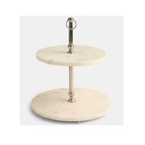 Round Metal <b>Cake</b> <b>Stand</b> with Crystal Drips and Ornate Edge Design Handmade Decorative Display Base - Product Image 2