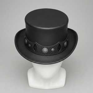 Unisex Leather Top <b>Hat</b> <b>Black</b> England Style Casual Party 56-58CM Adult Four Seasons - Product Image 1