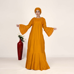 Vestido Largo Kaftan de Rayón para Mujer, Estilo Islámico Árabe de Dubái, con Bordado Chikankari Schiffli y Mangas Holgadas - Product Image 2