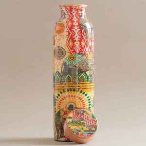 Premium Copper <b>Water</b> <b>Bottle</b> Traditional Ayurvedic Storage <b>Bottle</b> With Elegant Bohemian Pattern Portable Finish And Durable - Product Image 6