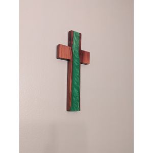 Cruz de Madera y Resina Tallada a Mano para la Oración Cristiana Diaria, Símbolo Religioso Elegante - Product Image 2