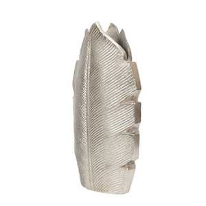 Vase à plumes en métal moderne très prisé, fait main, décoration de table, hauteur 39 cm, finition argentée - Product Image 3