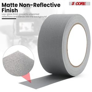 Nastro Adesivo Professionale per Gaffers, 2 Pollici x 30 Iarde, 4 Pezzi, Nero, in Cotone Resistente, Finitura Opaca Non Riflettente, Adesivo Resistente all'Acqua - Product Image 3