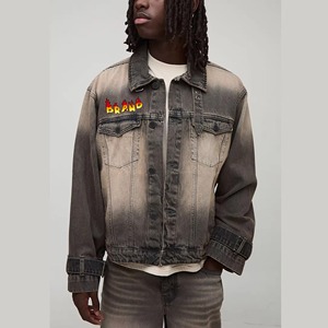 Oem Custom Made 100% Cotton Casual Vintage Jeans Denim <b>Jackets</b> for Men with Button Detail and Customization for Outdoor Wear - Product Image 1