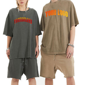 Men Summer Printed Breathable Plus Size Fleece Shirt and Shorts 2-Piece <b>Set</b> - Product Image 3