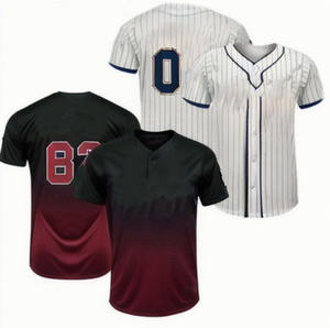 Camiseta de Béisbol Personalizada con Degradado para Hombre, Uniforme de Equipo Sublimado, con Botones, Transpirable, de Alta Calidad, sin Costuras, de Poliéster, Ropa Deportiva - Product Image 1