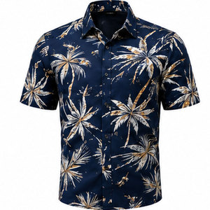 Camisa de Hombre de Lujo con Estampado Abstracto, Tela Suave y Diseño Elegante Casual Inteligente, Camisas Estampadas para Hombre - Product Image 1