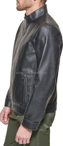 Veste de motard OEM pour hommes de Boomletcorp Logo personnalisé en cuir avec col rabattu de haute qualité et coupe-vent pour la course - Product Image 4