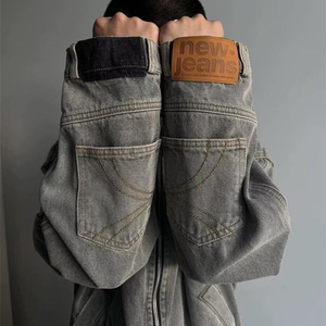 Custom Men's Denim <b>Jacket</b> Distressed Washed Cotton Casual Streetwear <b>Jacket</b> OEM ODM Private Label Wholesale - Product Image 2