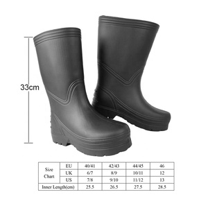 <span class=keywords><strong>Botas</strong></span> de Lluvia Unisex Económicas, Impermeables, Antideslizantes, Resistentes al Aceite, de Corte Alto, Negras, de EVA, para Lavado de Autos, Agricultura y Trabajo - Product Image 2
