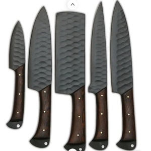 Juego de Cuchillos de Chef Profesionales de Acero Inoxidable de 5 Piezas, Hechos a Mano por Ahmad Fabric, Mango de Resina, Funda de Cuero, Diseño Moderno, Personalizable - Product Image 5