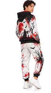 Conjunto Deportivo de Halloween para Hombre, Sudadera con Capucha Extra Grande, Pantalones Deportivos, Estampado Gráfico, Forro Polar, Ropa Deportiva Informal de Invierno - Product Image 5