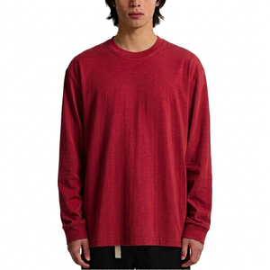 Camisas casuales de color rojo fresco para hombre, hechas directamente en fábrica, de algodón de alta calidad y bajo GSM, a precios económicos. - Product Image 1