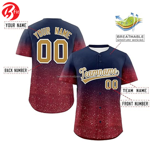 Camiseta de Béisbol/Sóftbol Personalizada con Nombre de Equipo, Logotipo y Número, Botones Cubiertos, Transpirable, de Secado Rápido, 100% Poliéster, para Adultos - Product Image 2