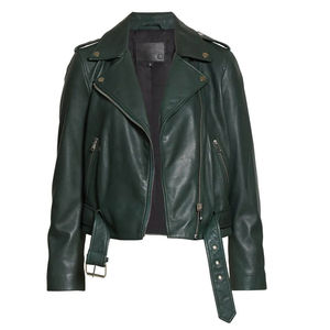 Chaqueta de Motociclista de Cuero Genuino para Mujer, Transpirable, Talla Grande, Estilo Bomber, para Invierno - Product Image 6