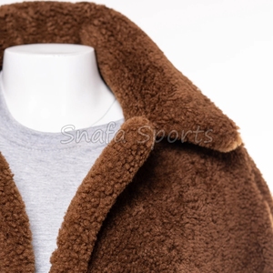 Vestes en cuir pour femmes de haute qualité, style boutonné, couleur marron, avec votre propre logo - Product Image 3