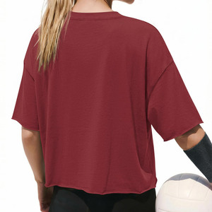 T-shirt court personnalisé avec logo imprimé, t-shirt basique sexy à manches courtes, 100% coton, haut pour femmes, streetwear, gym, t-shirt court confortable - Product Image 6