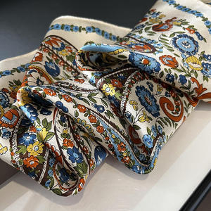 Adult Womens Spring Mulberry <b>Silk</b> <b>Square</b> <b>Scarf</b> Digital Print Breathable Elegant Geometric Neck Head Hair Wrap Daily Use Custom - Product Image 3