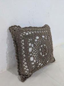 Handmade Boho Macrame <b>Pillow</b> Cover, 100% Cotton Cushion Cover, Vintage Decorative Throw <b>Pillow</b>, <b>Sofa</b> Bed Home Decor - Product Image 3
