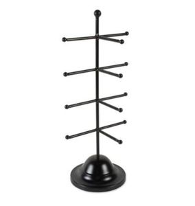 Minimalist Brass Jewelry Stand With Three Tiers And Oval Base For Bedroom Decor - Product Image 2