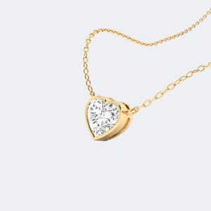 Collar con Colgante Solitario de Corte Corazón con Engaste de Bisel de 0.70CTW - Product Image 4