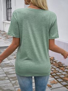 T-shirt imprimé graphique tendance pour femmes, t-shirt décontracté à la mode, haut en coton doux et respirant, vêtements légers pour femmes, collection d'été - Product Image 6