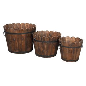 Vaso da Esterno Rinforzato e Anticorrosione in Abete Cinese, a Forma di Fiore, Colore Carbonizzato, 1 Pezzo - Product Image 4
