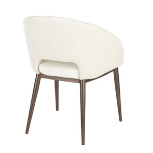 Fauteuil contemporain en velours crème Renee avec pieds en métal cuivré pour salon - Product Image 3