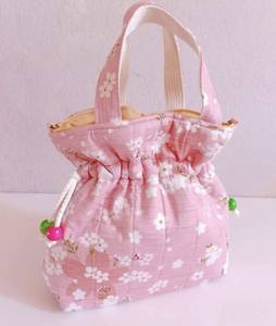 Bolso Tote de Algodón con Estampado de Cerezas para Niñas, Estilo De Maison, con Cordón Ajustable, para Uso Diario, 100% Lona de Algodón Ecológica - Product Image 2