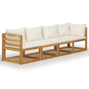 Sofá de Jardín en Crema y Madera Natural - Product Image 2