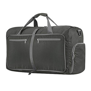 Custom Large Capacity <b>Navy</b> Blue Nylon Duffle <b>Bag</b> with Zipper Pockets and Soft Handles Fitness <b>Bags</b> - Product Image 2