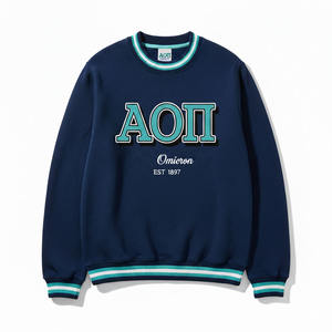Sweat-shirt brodé personnalisé avec patch chenille lettres grecques, style universitaire, pour fraternités et sororités, vente en gros - Product Image 3
