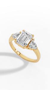 Anillo de Diamante Cultivado en Laboratorio con Corte Trillón Único y Esmeralda de Alta Demanda, Oro de 14K, Venta al por Mayor, Fabricante y Proveedor de Joyería Fina OEM - Product Image 6