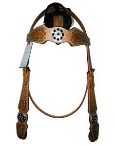 Top Trending Premium Quality Western Headstall Concho tallado a mano con logotipo personalizado Productos ecuestres de cuero para montar a caballo - Product Image 6